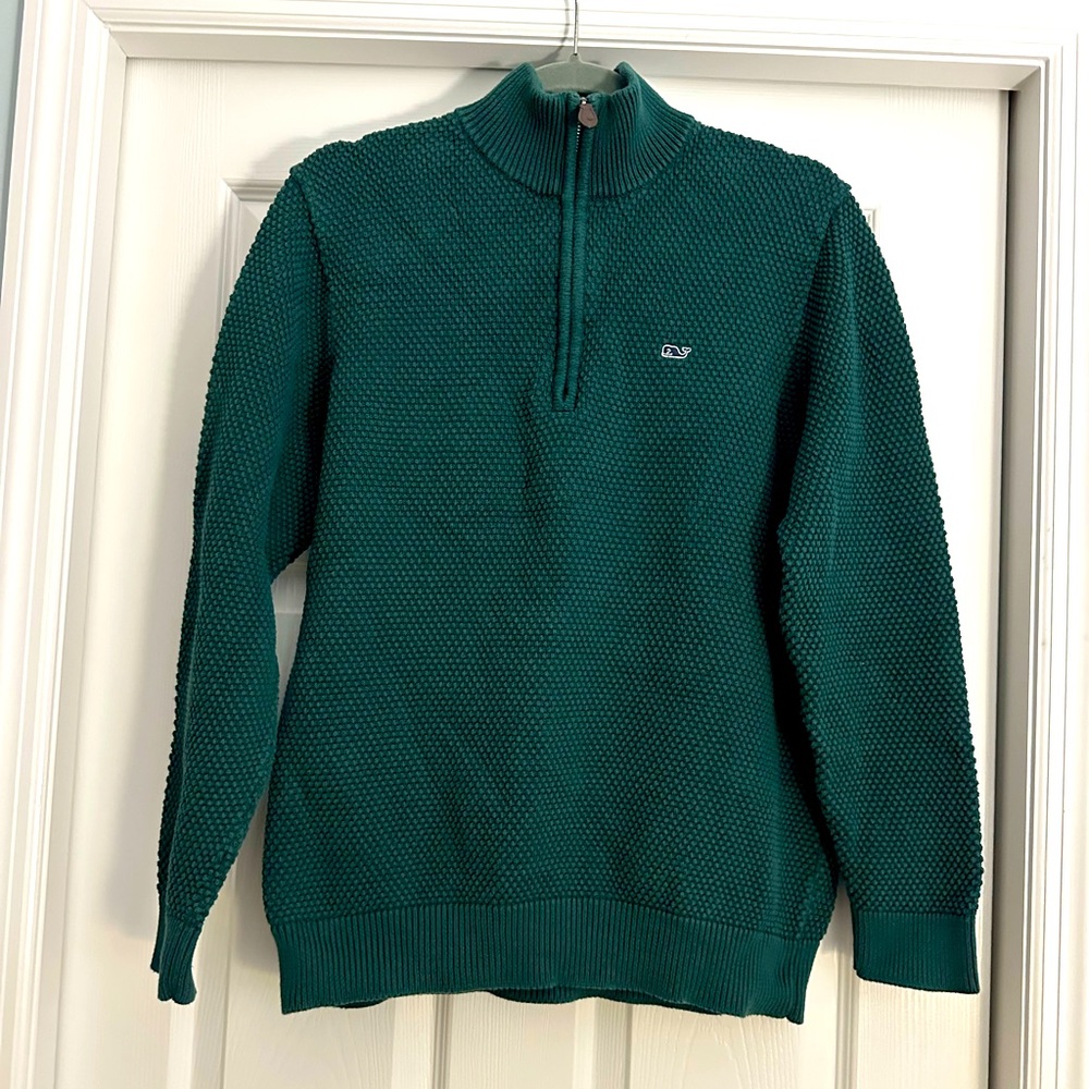 Vineyard Vines textured cotton 1/4 zip sweater